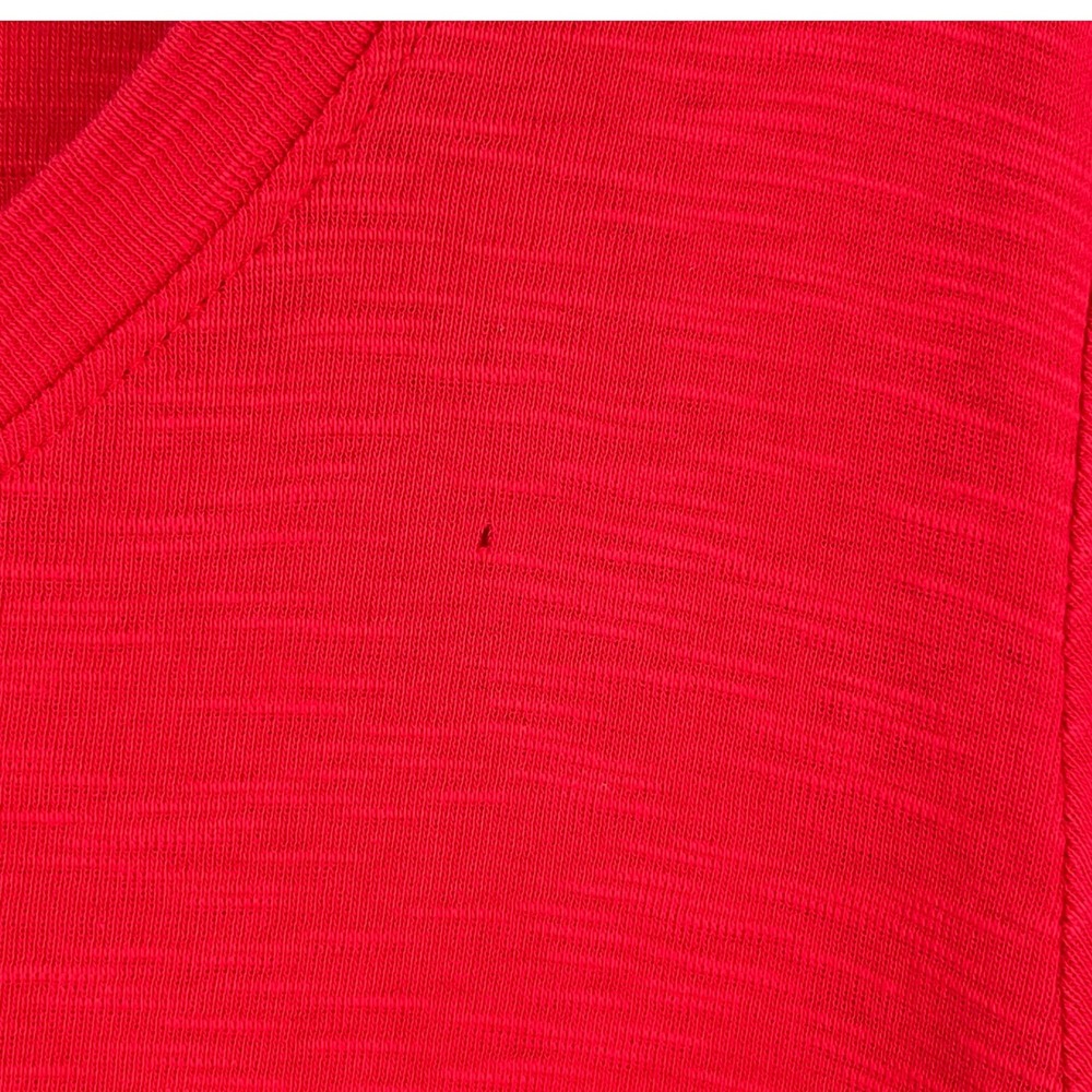 J. Jill Red Pima Cotton Slub Knit Scoop Neck Elbow Sleeve Tee Womens Large - Picture 5 of 9